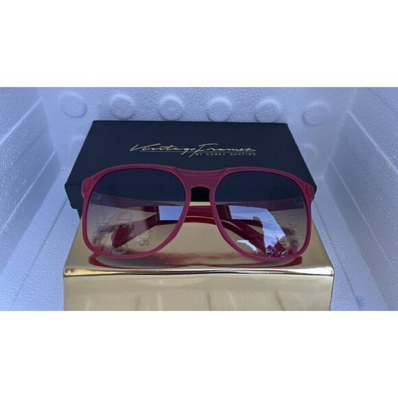 Vintage Frame Company The Creatchman by Corey Shapiro Red Flat Top Sunglasses - Picture 1 of 16